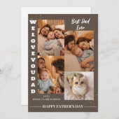 シンプルモダン父の日の写真家族コラージュ シーズンカード (正面/裏面)