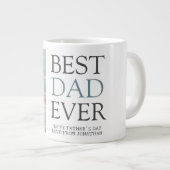 シンプルモダン父の日の写真家族コラージュ ジャンボコーヒーマグカップ (正面右)