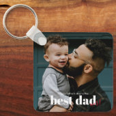 シンプルモダン父の日の最高のパパ キーホルダー (正面)