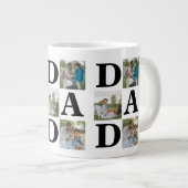 シンプルモダン父の日パパ3写真家族 ジャンボコーヒーマグカップ (正面右)