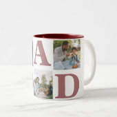 シンプルモダン父の日パパ3写真家族 ツートーンマグカップ (正面右)