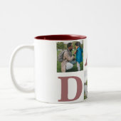 シンプルモダン父の日パパ3写真家族 ツートーンマグカップ (左)