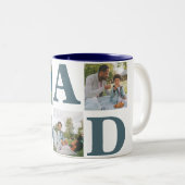 シンプルモダン父の日パパ3写真家族 ツートーンマグカップ (正面右)