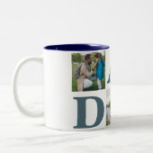 シンプルモダン父の日パパ3写真家族 ツートーンマグカップ (左)