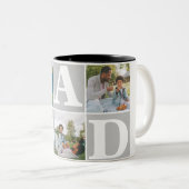 シンプルモダン父の日パパ3写真家族 ツートーンマグカップ (正面右)