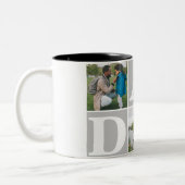 シンプルモダン父の日パパ3写真家族 ツートーンマグカップ (左)