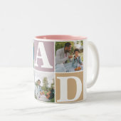 シンプルモダン父の日パパ3写真家族 ツートーンマグカップ (正面右)