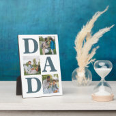 シンプルモダン父の日パパ3写真家族 フォトプラーク (側面)