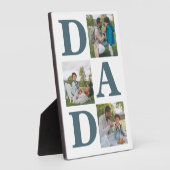 シンプルモダン父の日パパ3写真家族 フォトプラーク (側面)