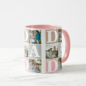 シンプルモダン父の日パパ3写真家族 マグカップ (正面右)