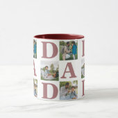 シンプルモダン父の日パパ3写真家族 マグカップ (中央)