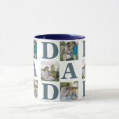 シンプルモダン父の日パパ3写真家族 マグカップ (中央)