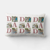 シンプルモダン父の日パパ3写真家族 ランバークッション (裏面)