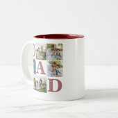 シンプルモダン父の日パパ6写真家族 ツートーンマグカップ (正面左)