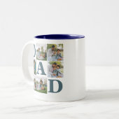 シンプルモダン父の日パパ6写真家族 ツートーンマグカップ (正面左)