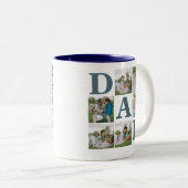 シンプルモダン父の日パパ6写真家族 ツートーンマグカップ (正面右)