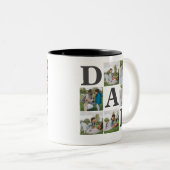 シンプルモダン父の日パパ6写真家族 ツートーンマグカップ (正面右)