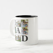 シンプルモダン父の日パパ6写真家族 ツートーンマグカップ (正面左)