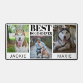 シンプルモダン犬パパ3枚フォトコラージュ デスクマット (正面)