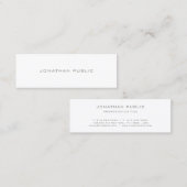 シンプルモダン白ミニマルエレガントム平野 スキニー名刺 (正面/裏面)