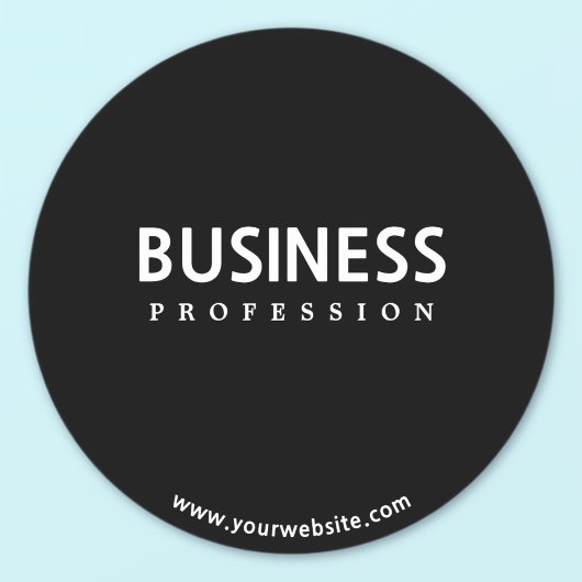 シンプルモダン白文字オン黒 ラウンドシール