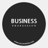 シンプルモダン白文字オン黒 ラウンドシール (正面)