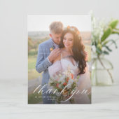 シンプルモダン白結婚書 サンキューカード (スタンド正面)