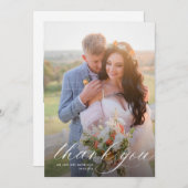 シンプルモダン白結婚書 サンキューカード (正面/裏面)