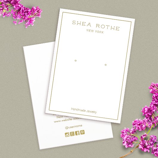 シンプルモダン白縁どイヤリング表示カード