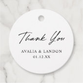 シンプルモダン白黒ありがとう結婚さん フェイバータグ (正面)
