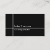 シンプルモダン白黒の交差ストライプ 名刺 (正面)