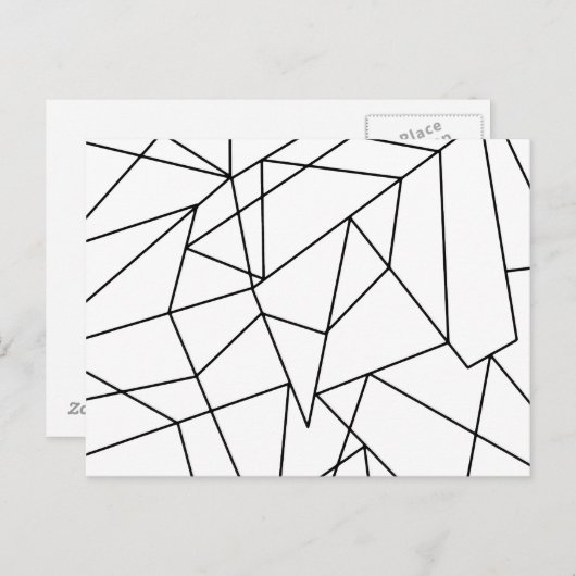 シンプルモダン白黒の幾何学模様 ポストカード (正面/裏面)