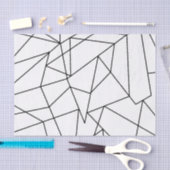 シンプルモダン白黒の幾何学模様 薄葉紙 (クラフト)