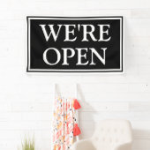 シンプルモダン白黒オープン・ビジネス 横断幕 (インサイチュ)