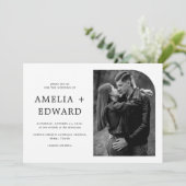 シンプルモダン白黒シック写結婚真 招待状 (スタンド正面)