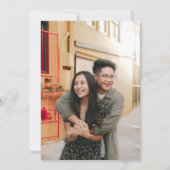 シンプルモダン白黒スクリプト結婚写真 セーブザデート (裏面)