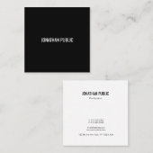 シンプルモダン白黒テンプレートエレガントデザイン スクエア名刺 (正面/裏面)