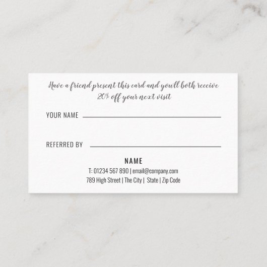 シンプルモダン白黒ビジネス 紹介カード (裏面)