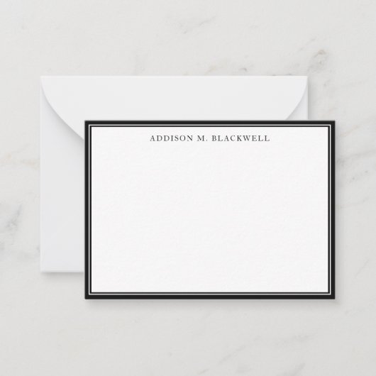 シンプルモダン白黒プロフェッショナル ノートカード (正面)