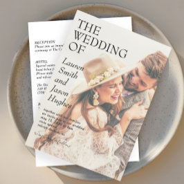 シンプルモダン白黒ボホ結婚の 招待状