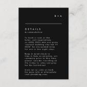 シンプルモダン白黒モノグラムアコモデーション 出欠カード (正面)