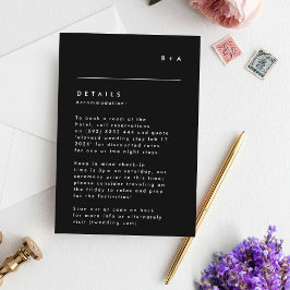 シンプルモダン白黒モノグラムアコモデーション 出欠カード