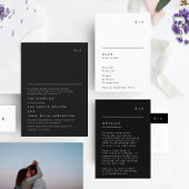 シンプルモダン白黒モノグラム結婚ズ 出欠カード