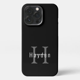 シンプルモダン白黒モノグラム iPhone 13 PROケース