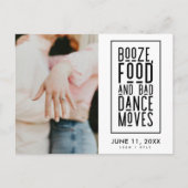 シンプルモダン白黒写真の日付保存 案内ポストカード (正面)