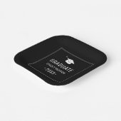 シンプルモダン白黒卒業パーティー ペーパープレート (傾斜あり)