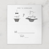 シンプルモダン白黒対ポートレート結婚ズ プレイスカード (外部開封)