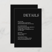 シンプルモダン白黒結婚ズ エンクロージャーカード (正面/裏面)