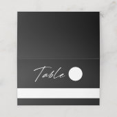 シンプルモダン白黒結婚ズ プレイスカード (外部開封)