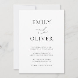 シンプルモダン白黒結婚ズ 招待状